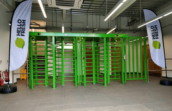 HelloFresh Full Height Branded Turnstiles