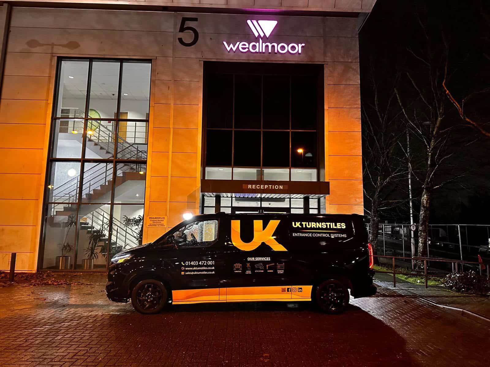 UK Turnstiles Van Outside Wealmoor
